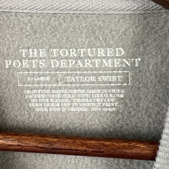 Taylor Swift The Tortured Poets Department XL Sweatshirt Gray Crewneck Graphic - Picture 4 of 8